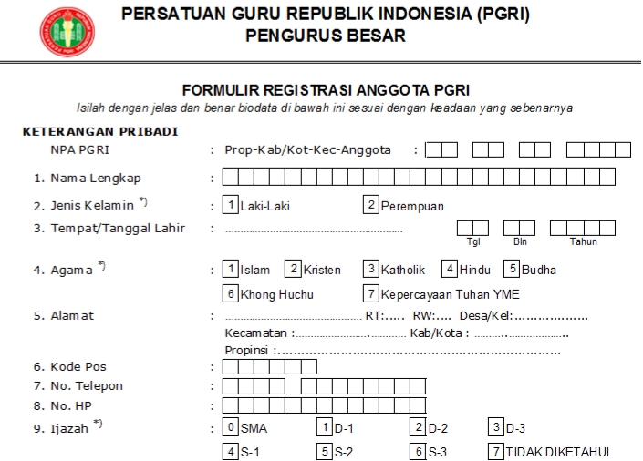 Pendaftaran PGRI Bengkulu Tengah - Persatuan Guru Republik Indonesia Cabang Bengkulu Tengah